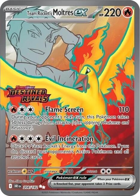Team Rocket's Moltres ex - 208/182 (Destined Rivals Stamp) [MCAP - 208/182]
